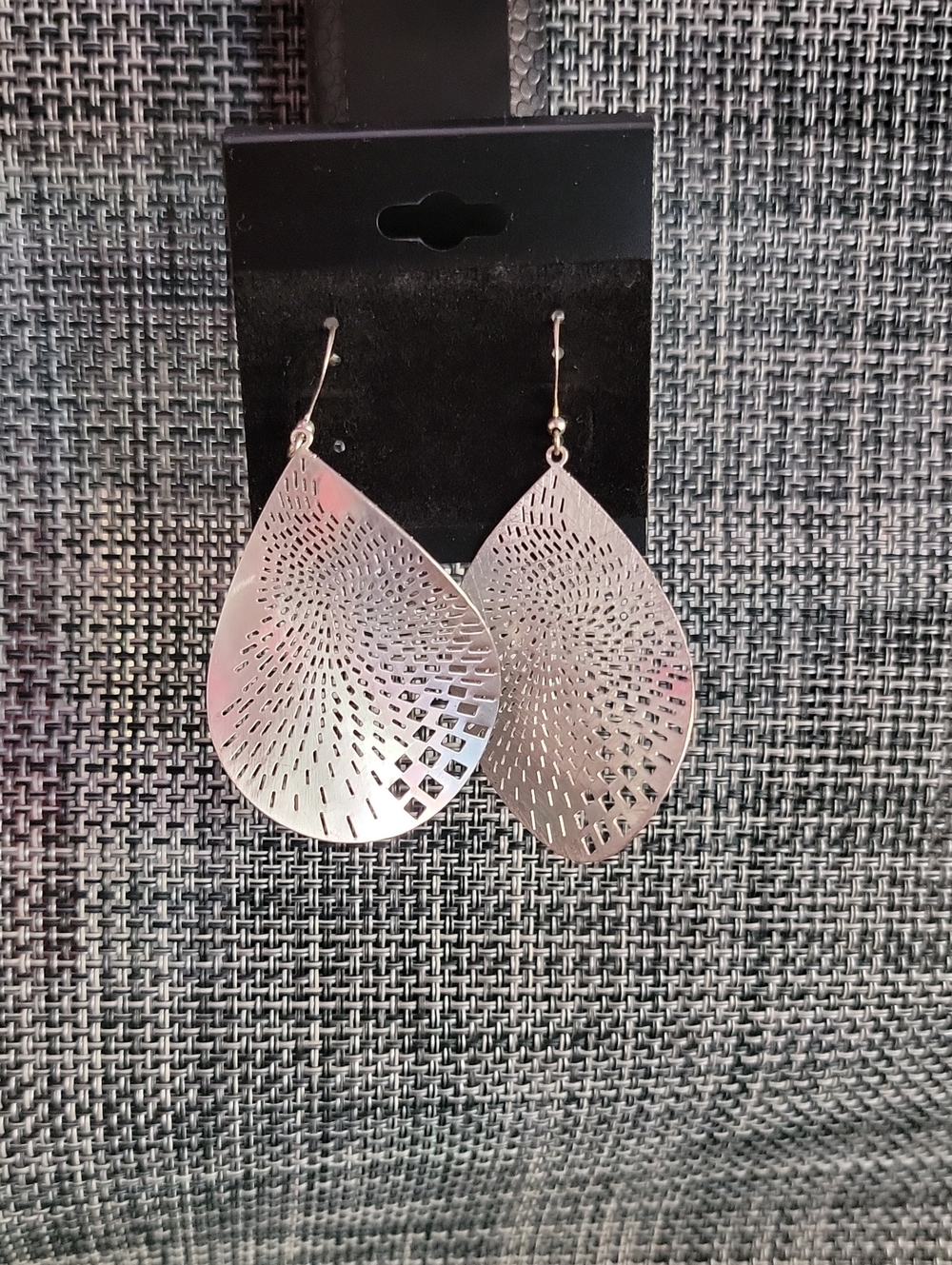 Silver Teardrop Filigree Dangle Earrings - Women Jewelry